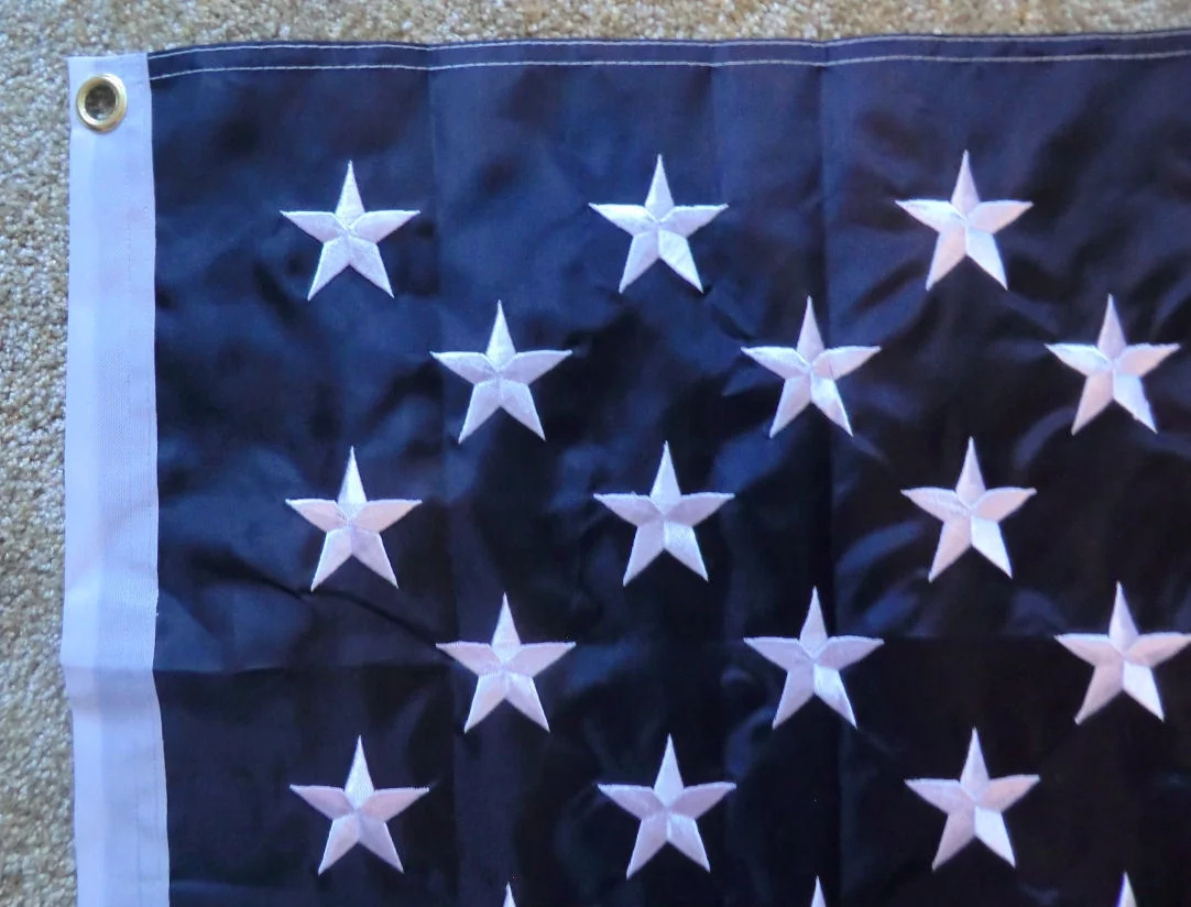 2x3 Ft American Flag US Nylon Embroidered Stars Sewn Stripes Deluxe USA