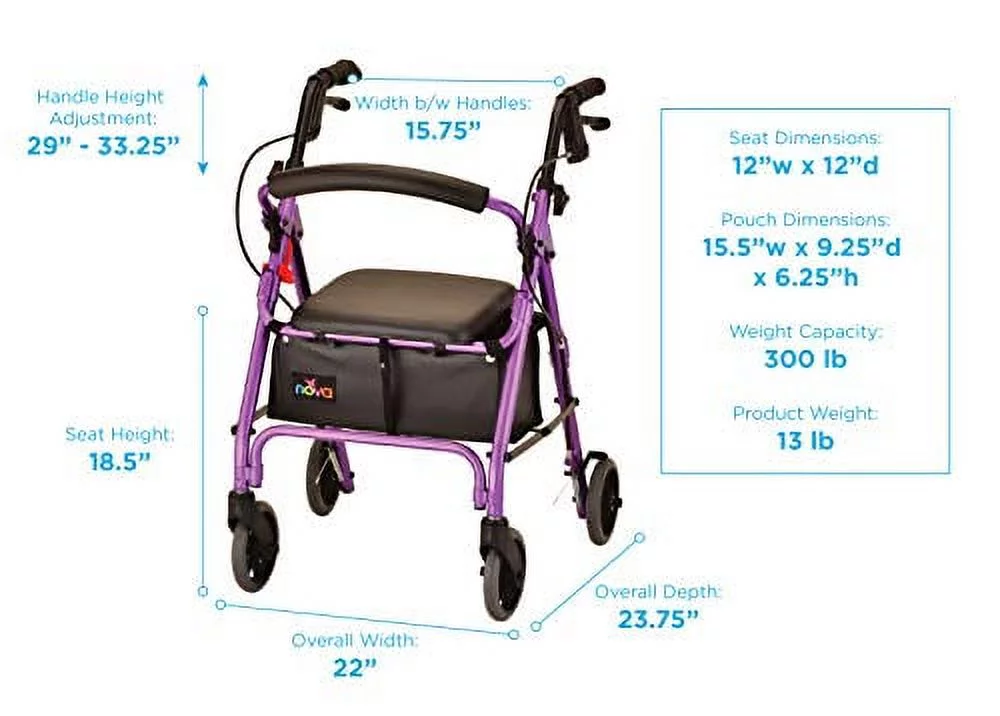 GetGO Petite Rolling Walker - Purple - 1 Each / Each - 4208CPL