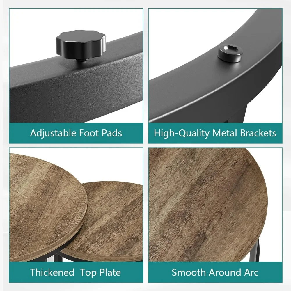 Nesting Coffee Table Set of 2, 23.6