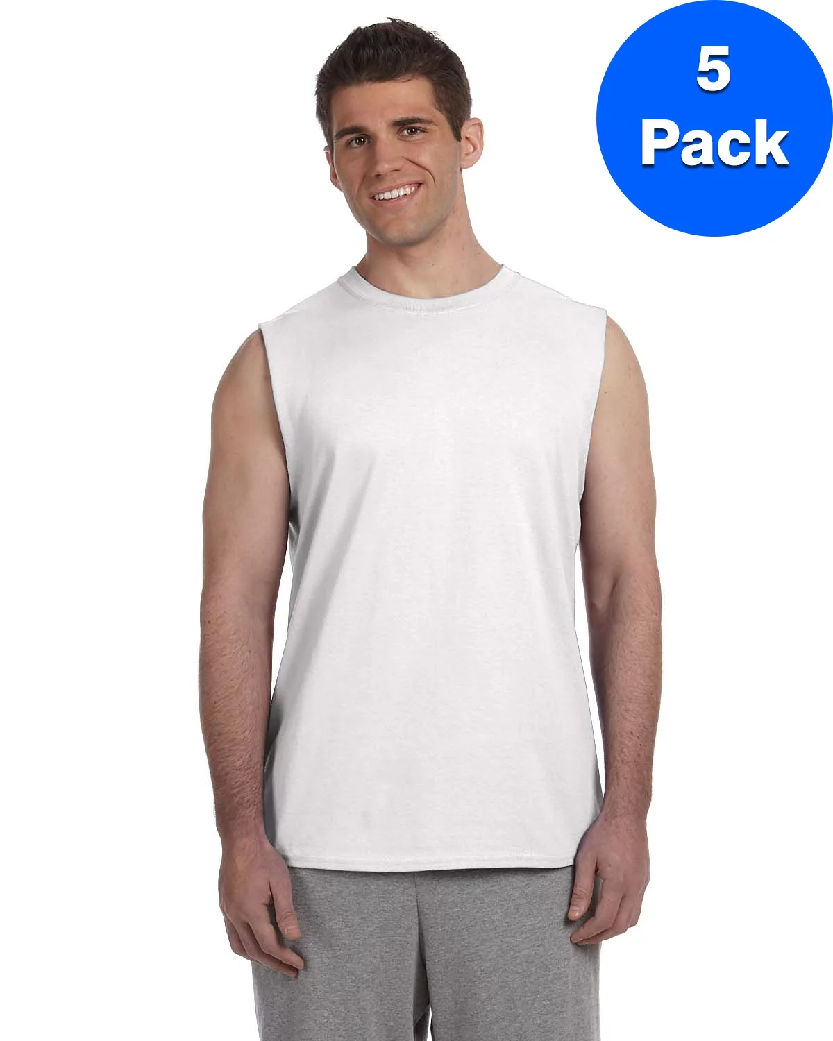 Mens 6.1 oz. Ultra Cotton Sleeveless T-Shirt 5 Pack