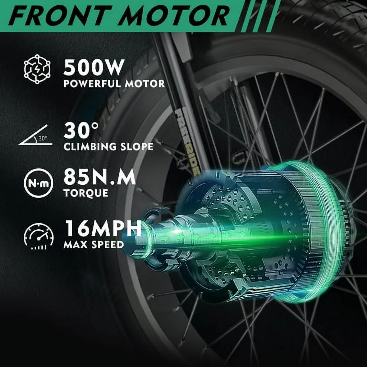 FICISOG Electric Bike for Adults, 500W Ebike with 48V 14.5Ah Removable Lithium Battery, 20