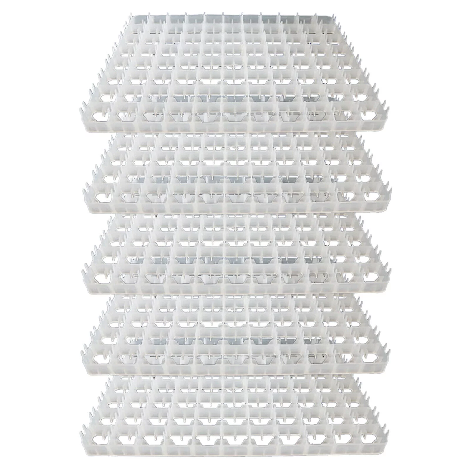 White 5Pcs 88 Egg Breeding Tray for Poultry Incubator Hatcher Brooder Farm Wholesale 19.6x14.17x1.18inch