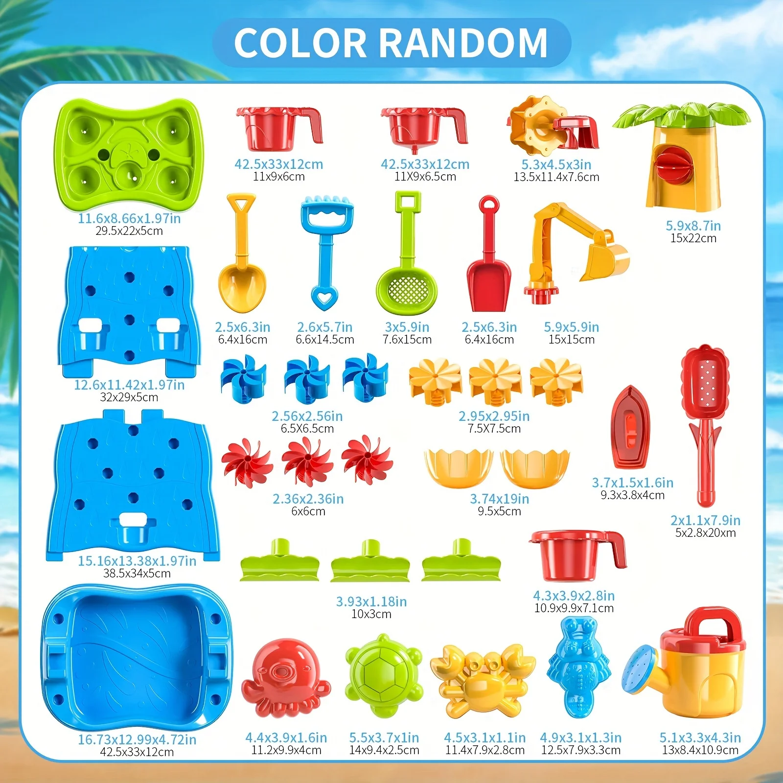 DFGBTYI1 Baby Home Water Table Waterfall Maze-Like Wall - Double-Sided Water Sand Table for Kids, Outdoor Toys Age 3-8, Activity Table Summer Toys for Boys Girls Ages 4-8