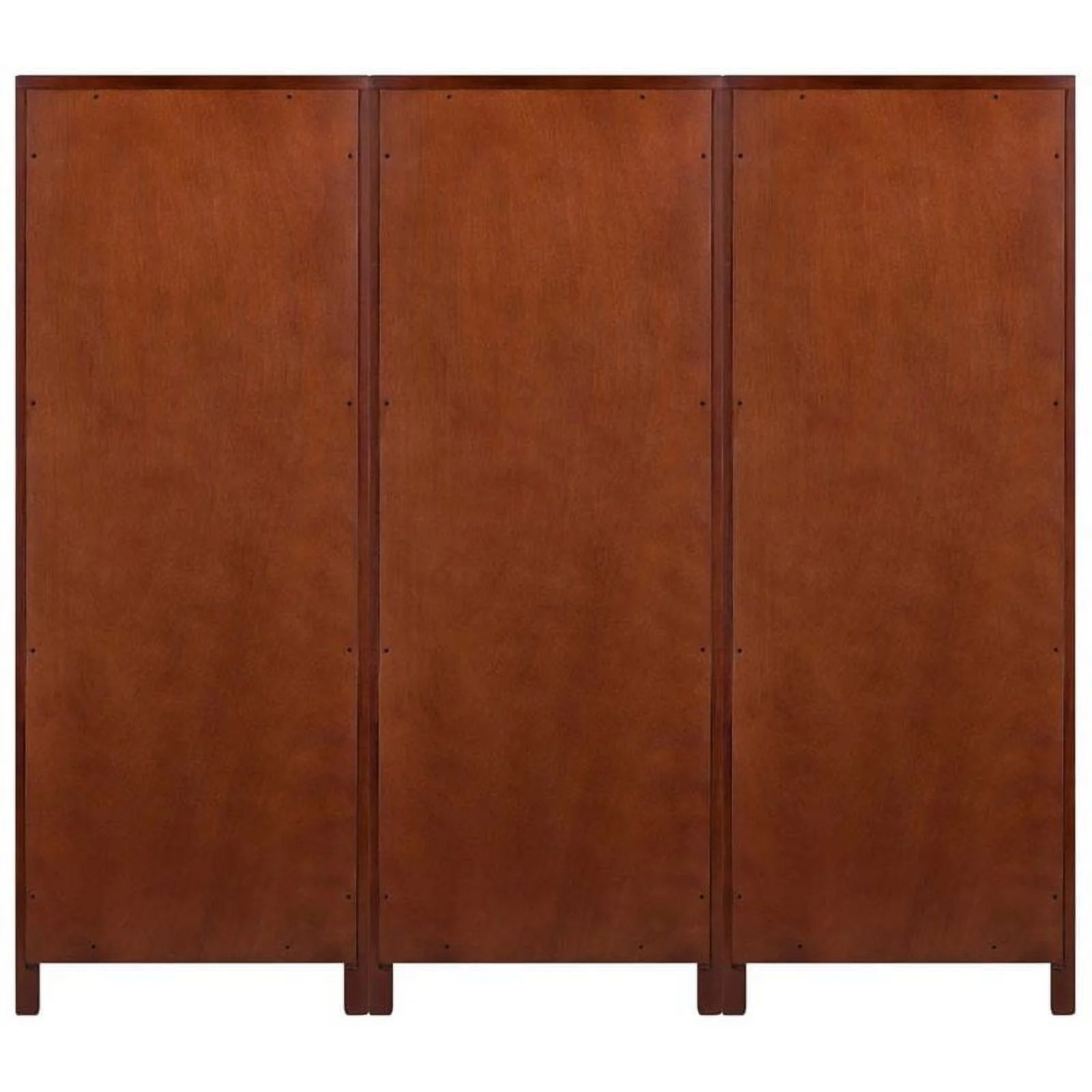 Pemberly Row 3-Piece Transitional Solid Wood Cupboard Set in Walnut