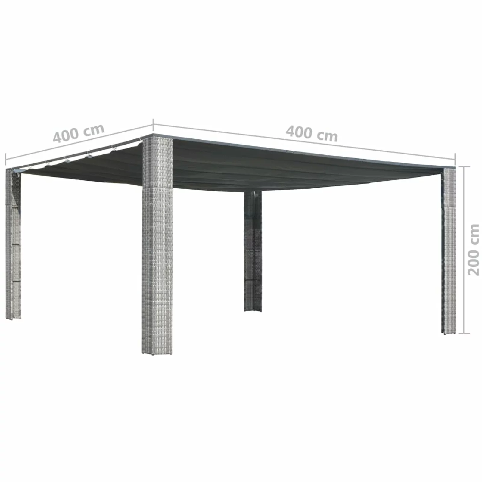 Andoer Gazebo with Sliding Roof Poly Rattan 157.4