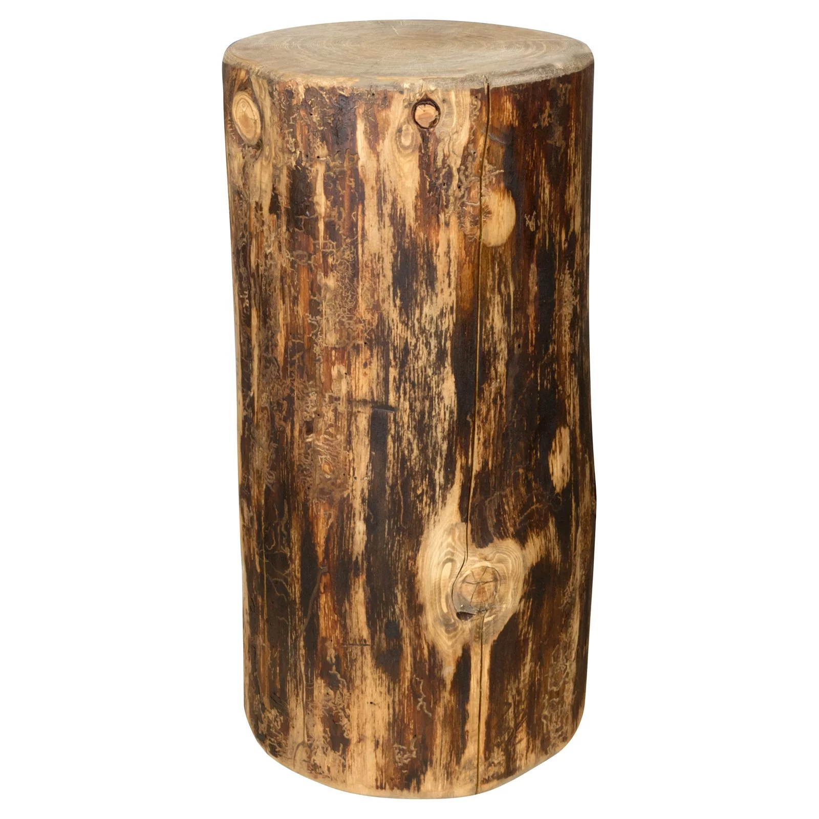 Glacier Country Collection Cowboy Stump, 18 Inch Height, Exterior Stain Finish