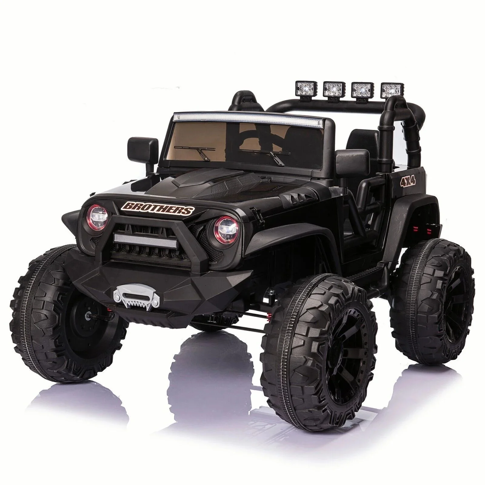 2 Seater 24V Kids Ride On Truck with Remote Control, LED Lights, and 3 Speeds - 2x200W Power