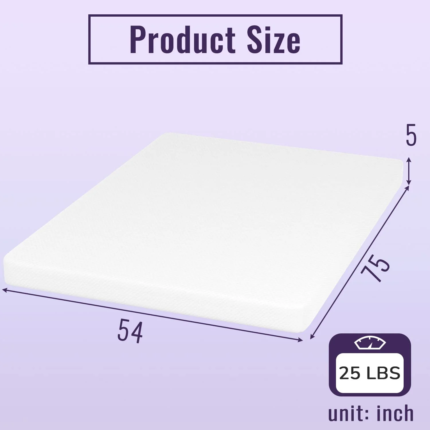 5 Inch Full Mattress Memory Foam Mattress Cooling Gel Bamboo Charcoal Infused Mattress  CertiPUR-US Certified Pressure Relieving Full Size ,White