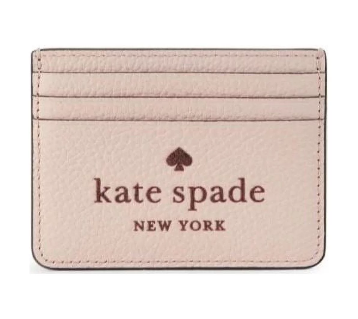 Kate Spade New York Wallet Small Slim Logo Leather Card Case Rose Smoke Pink