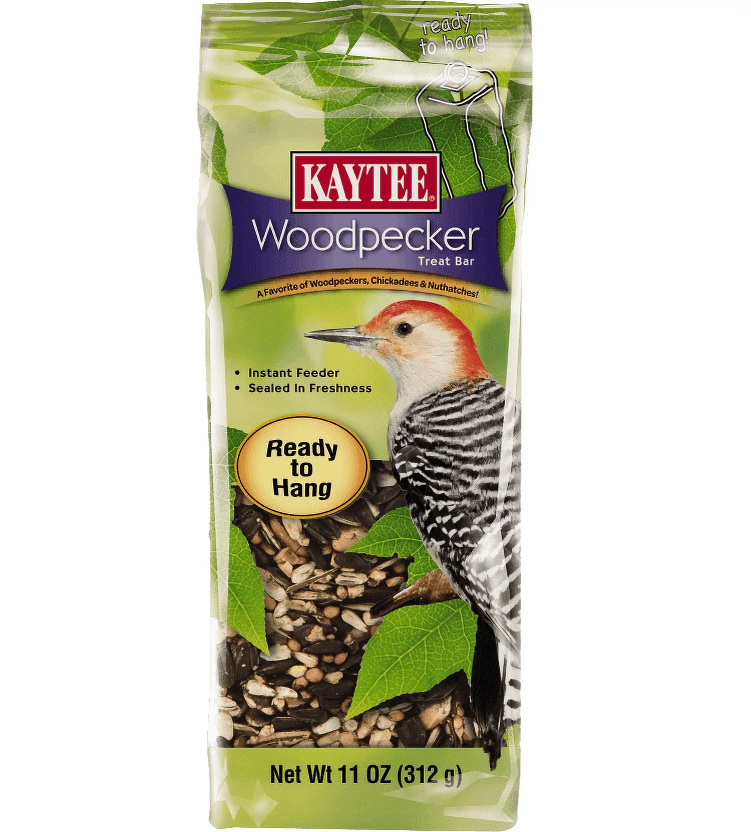 Kaytee, Ready-to-Hang, Woodpecker Bar Wild Bird Feed and Seed, 11 oz., 1 Pack, Dry