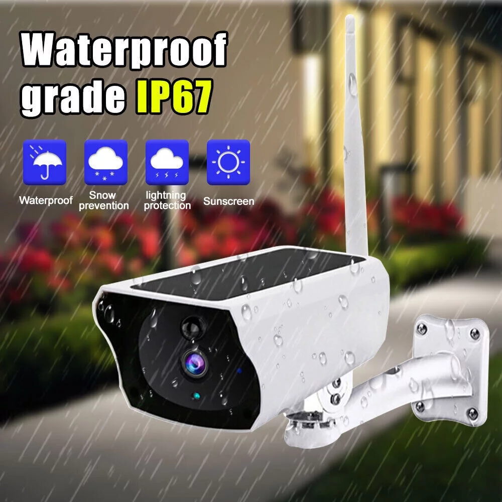 1080P HD Wireless Solar Power WiFi Outdoor Home Security IP Camera Outdoor Night Vision