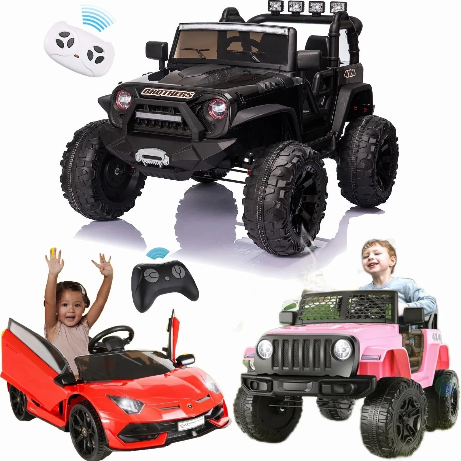 12V/24V Electric Kids Ride On Jeep with Music and Remote Control - A+ Quality