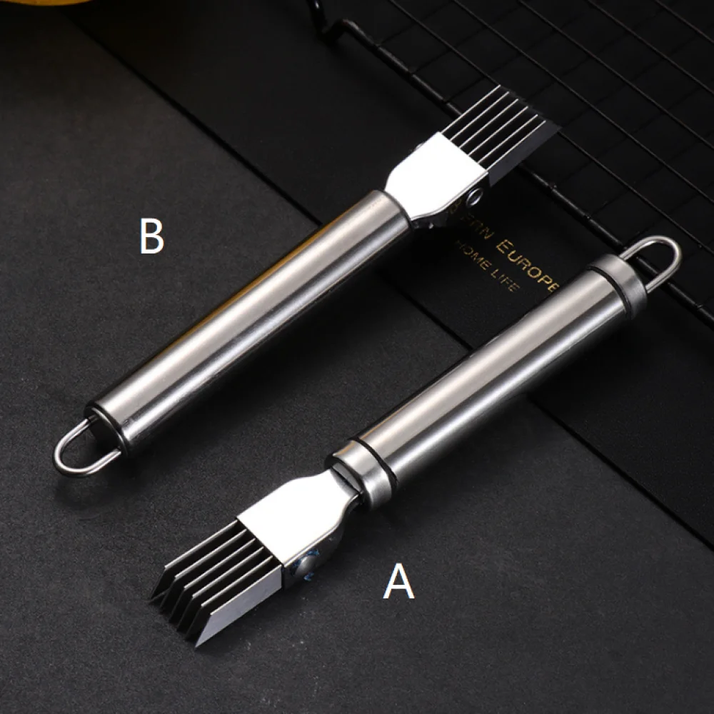 NSXXKJ Stainless Steel Multifunctional Onion Shredder, Home Kitchen Onion Chopping Knife, Onion Ginger Garlic Grating Tool