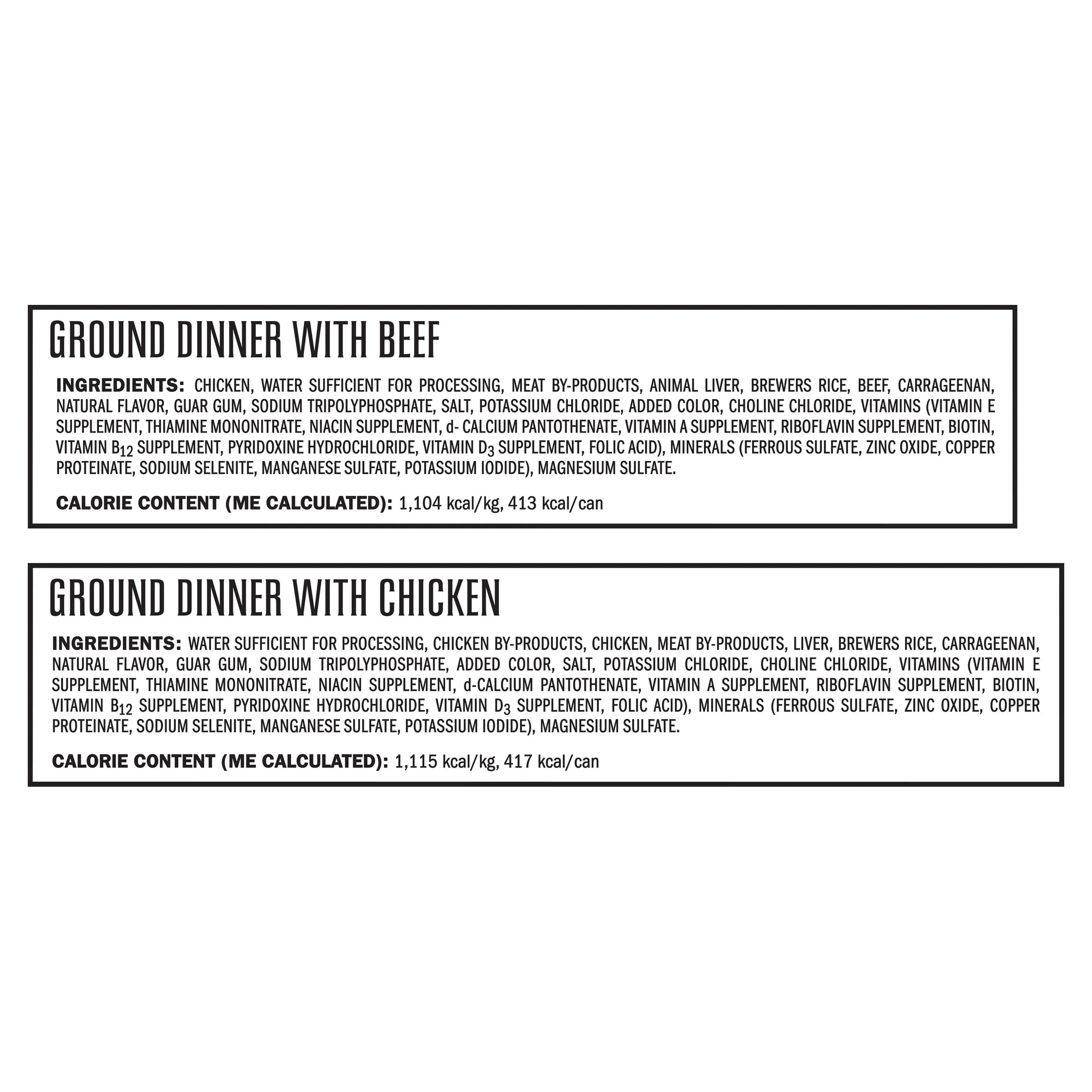 Ol' Roy Ground Dinner Beef and Chicken Variety Pack, Adult Wet Dog Food 13.2 oz, 12 Count