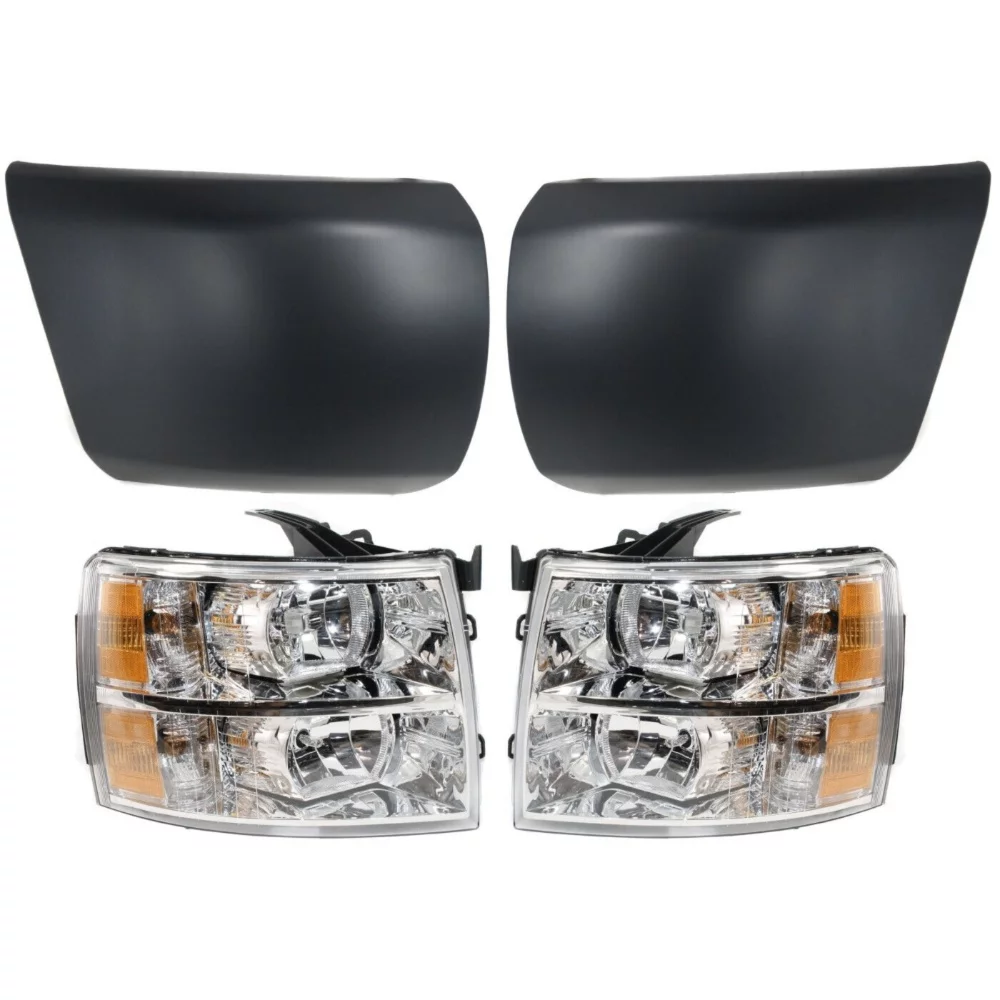 Teledu Headlight For Chevrolet 2007-2013 Silverado 1500 Front Left and Right Primed