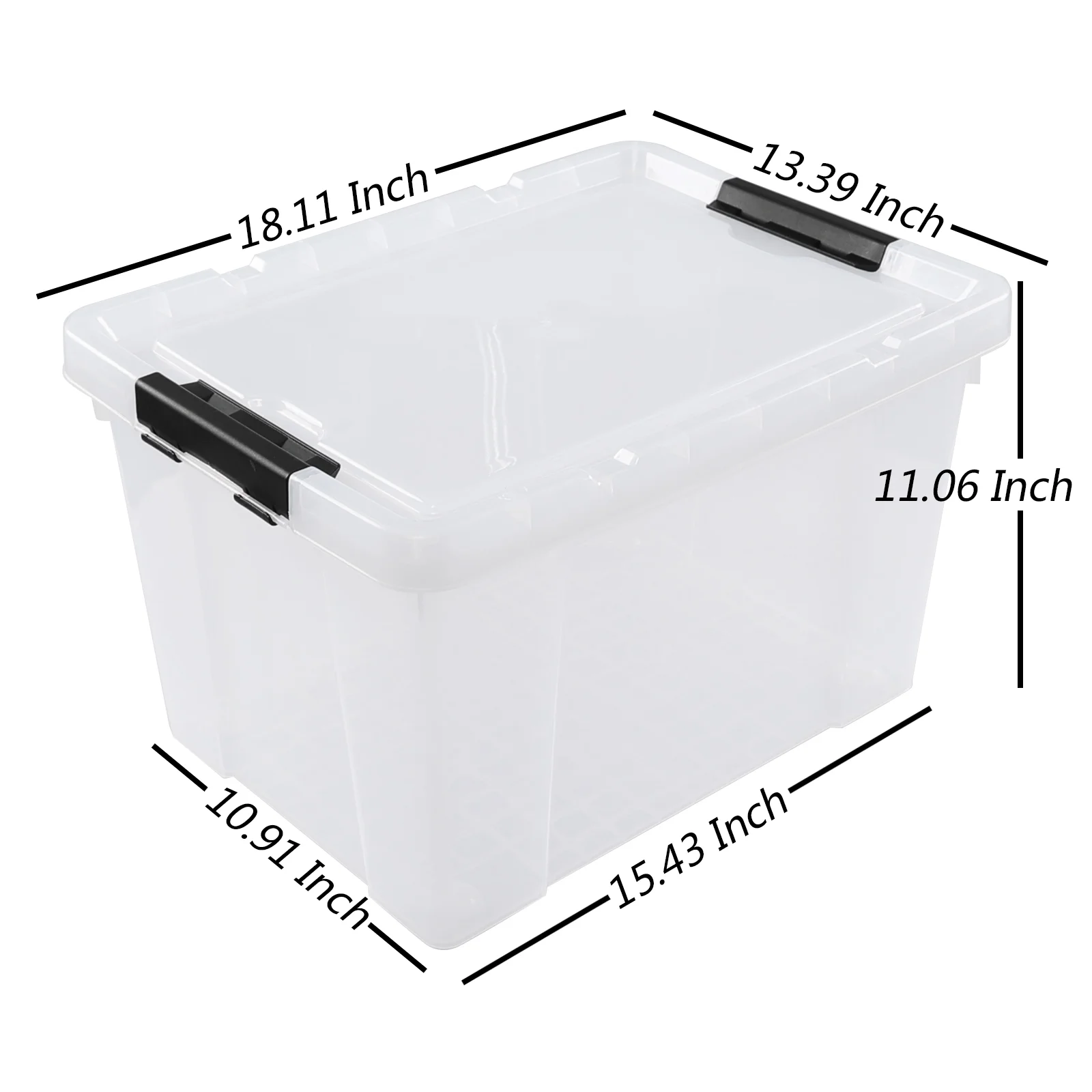 Doryh 35 Liter Clear Plastic Storage Bin with Wheels, Set of 4, Latching Lidded Storage Box