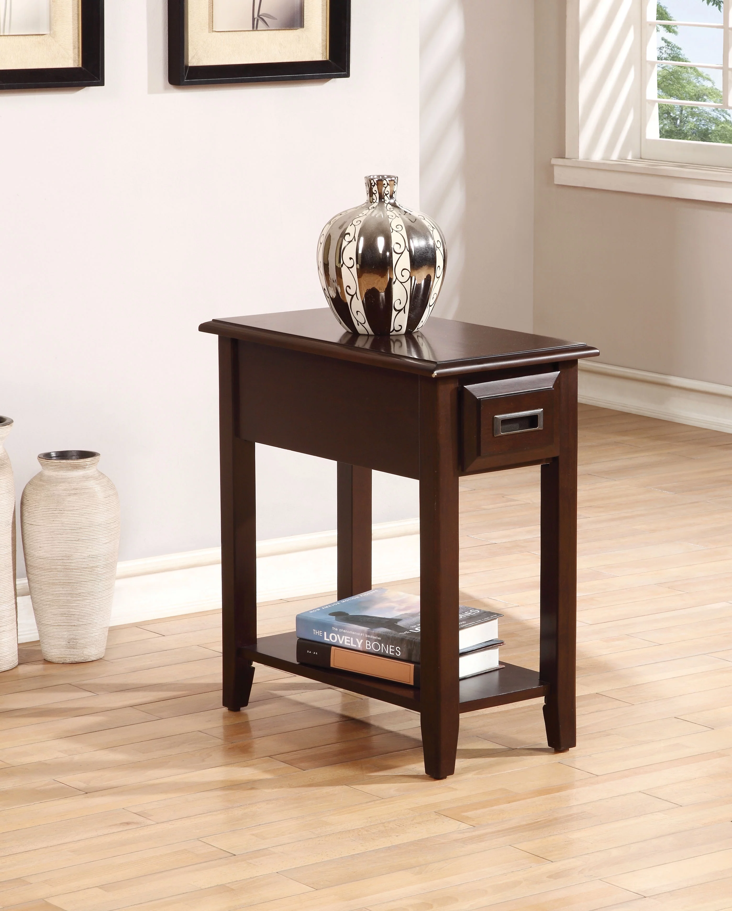 Astounding Side Table Dark Cherry Brown - Saltoro Sherpi
