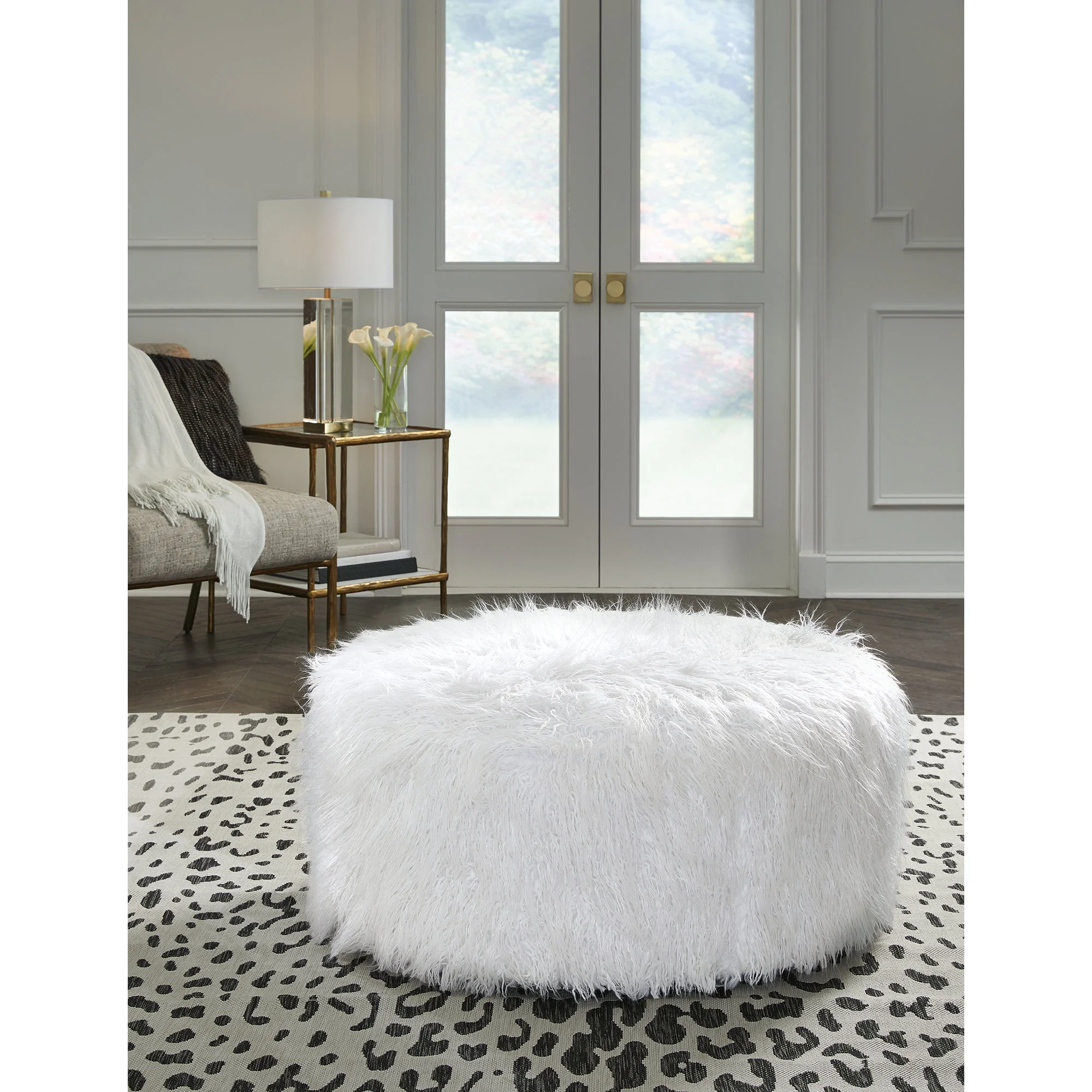 Signature Design by Ashley Casual Galice Oversized Accent Ottoman, White