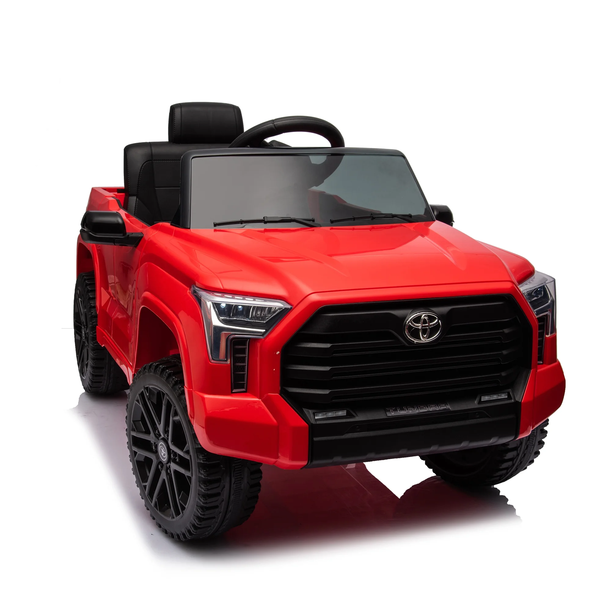 12 V Kids Ride on Car Officially Licensed Toyota Tundra Pickup, Battery Powered Toy Electric Car w/Remote Control, MP3, Bluetooth, LED Light, Ride On Toy w/3 Speeds and Suspension System, Red