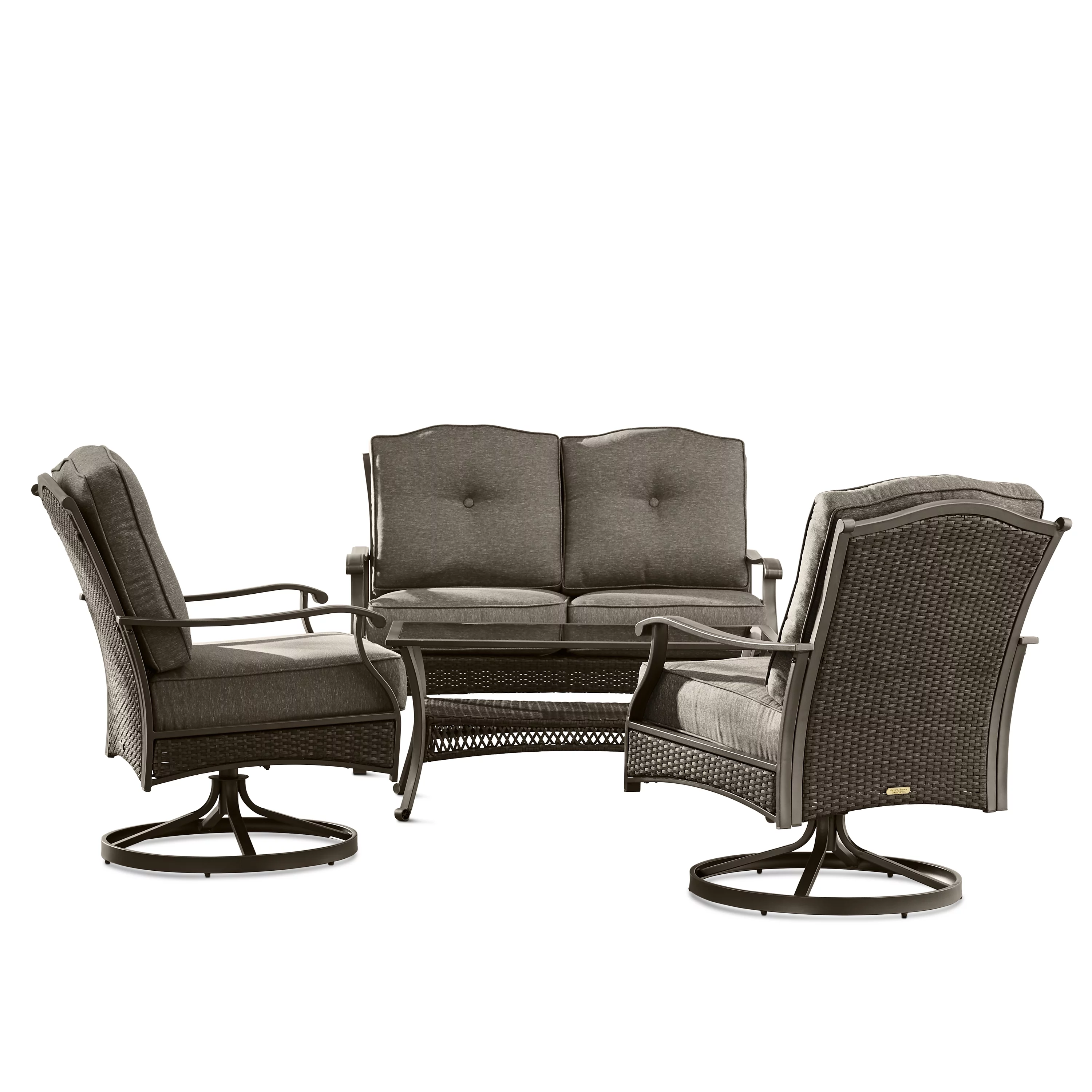 Better Homes & Gardens Providence 4-Piece Conversation Set, Gray