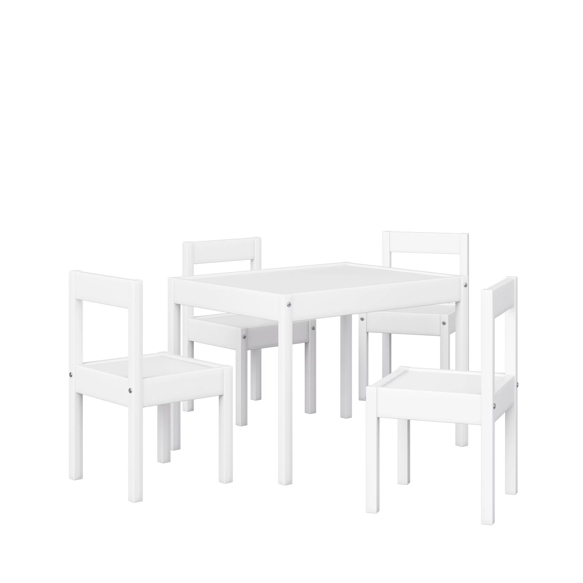 Baby Relax Hunter 5-Piece Kiddy Table & Chair Kids Set, White