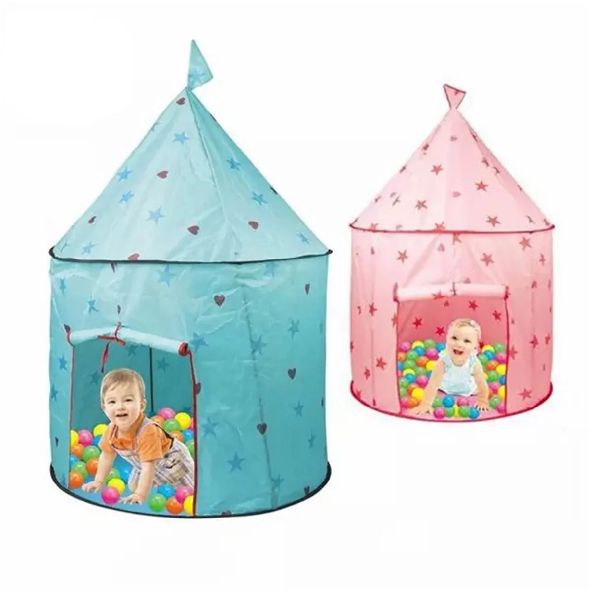 Kids Princess Castle Play Tent with Star, Indoor & Outdoor Large Kids Playhouse for Imaginative Games