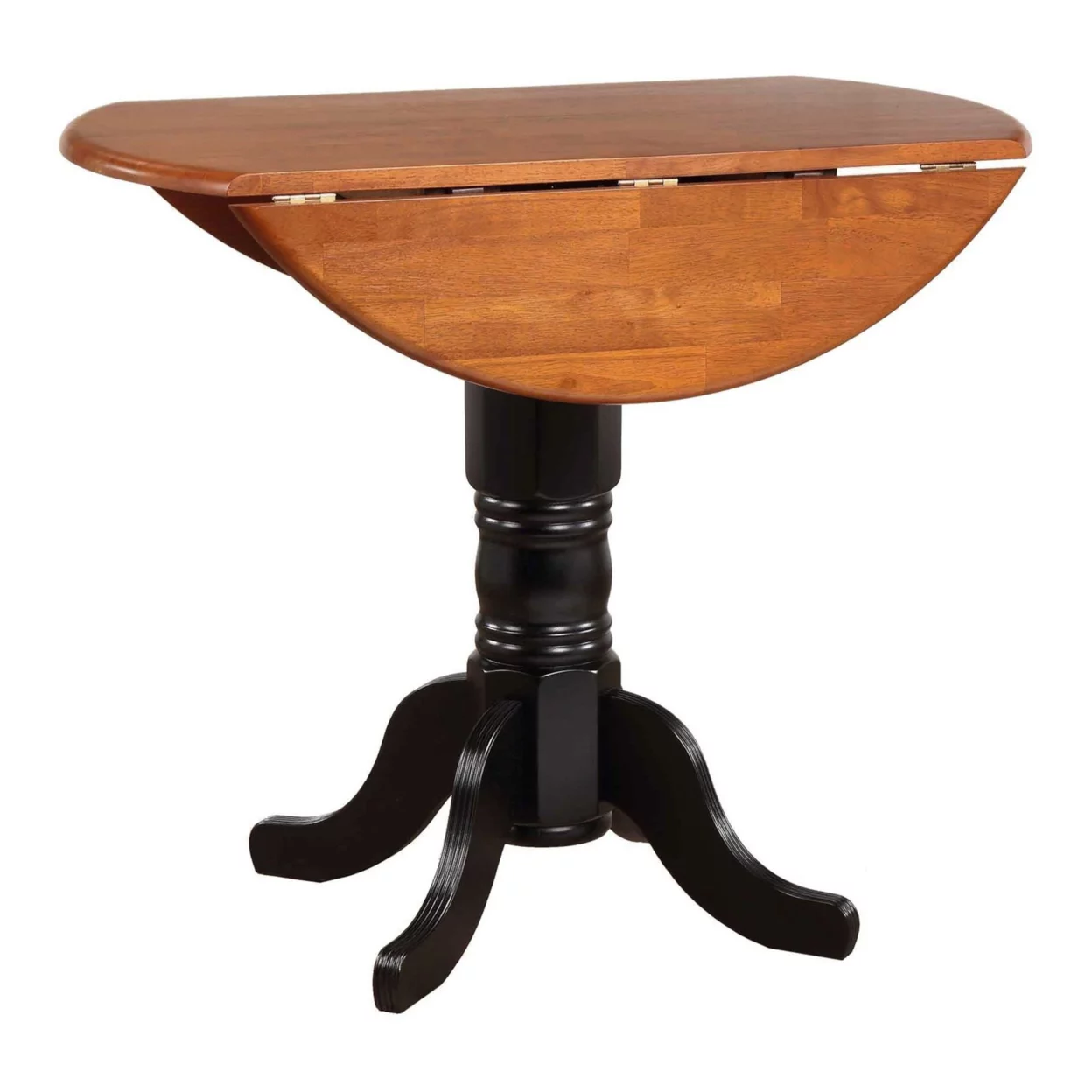 Black Cherry Selections 3-Piece Round Wood Top With Cherry Extendable Dining Set - Antique Black