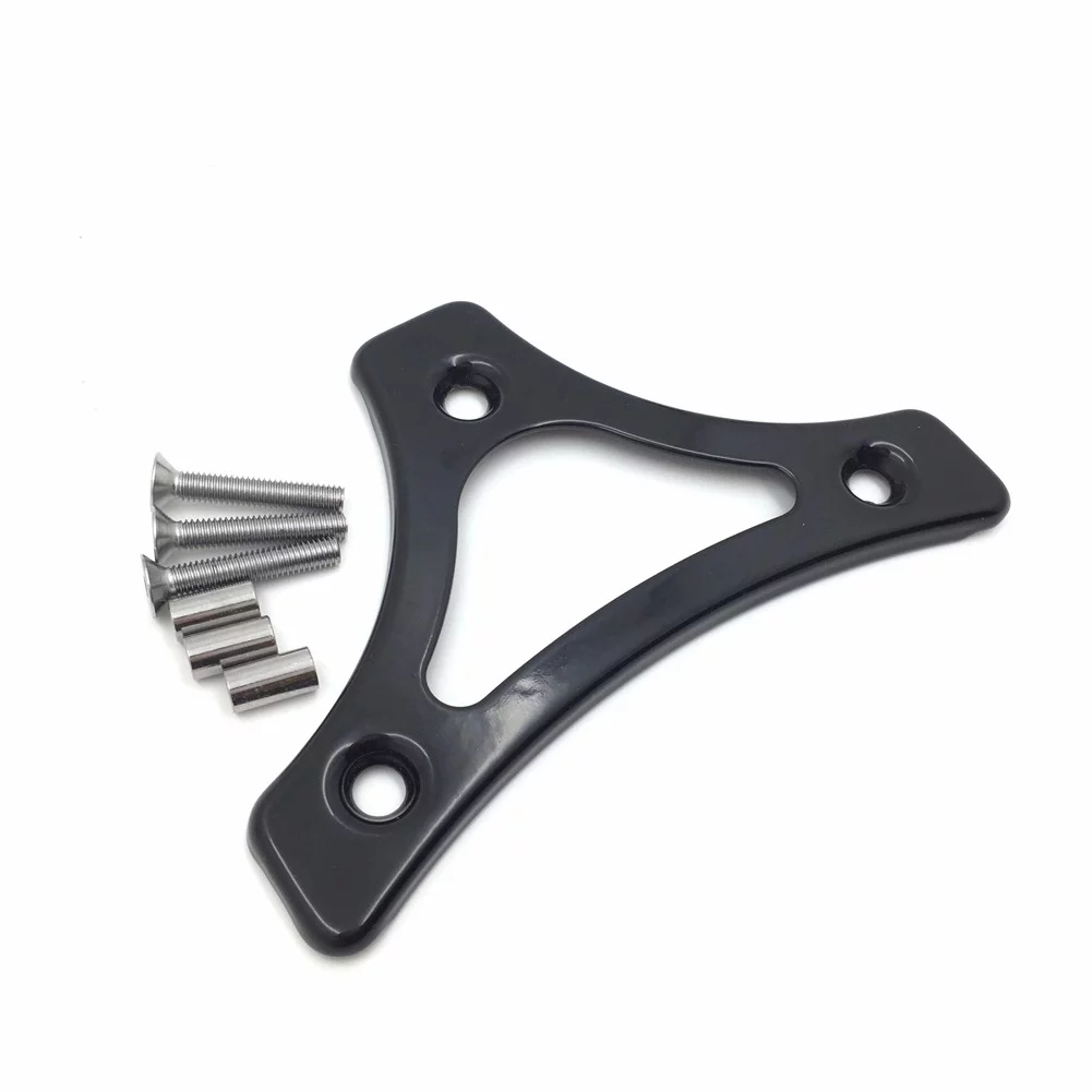 Motorcycle Gloss Black Sissy Bar Backrest Pad Mount Kit w/ Plate For '09-'17 Harley Touring