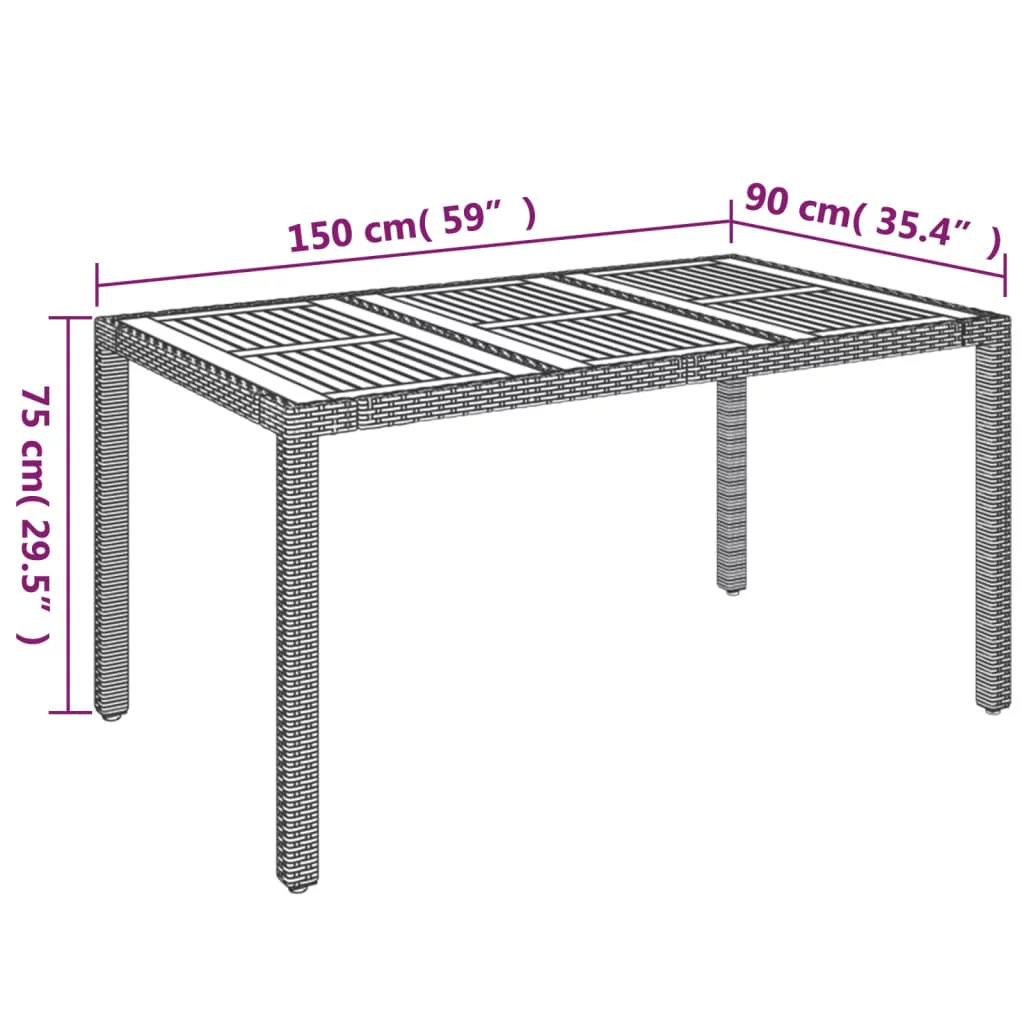 Anself Patio Table with Wooden Gray 59.1