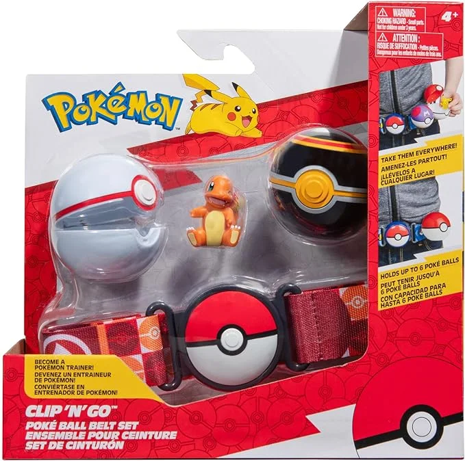 Pokémon PKW3163 Set-2-Inch Charmander Battle Figure with Clip ‘N’ Go Belt Plus Luxury Ball and Pokéball Accessories