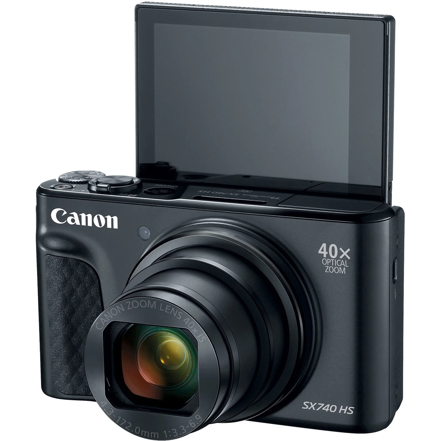 Canon PowerShot SX740 HS Digital Camera (Black)+2x64GB Memory Card+Camera Shoulder Bag+Flex SpiderTripod+Deluxe Accessory Bundle