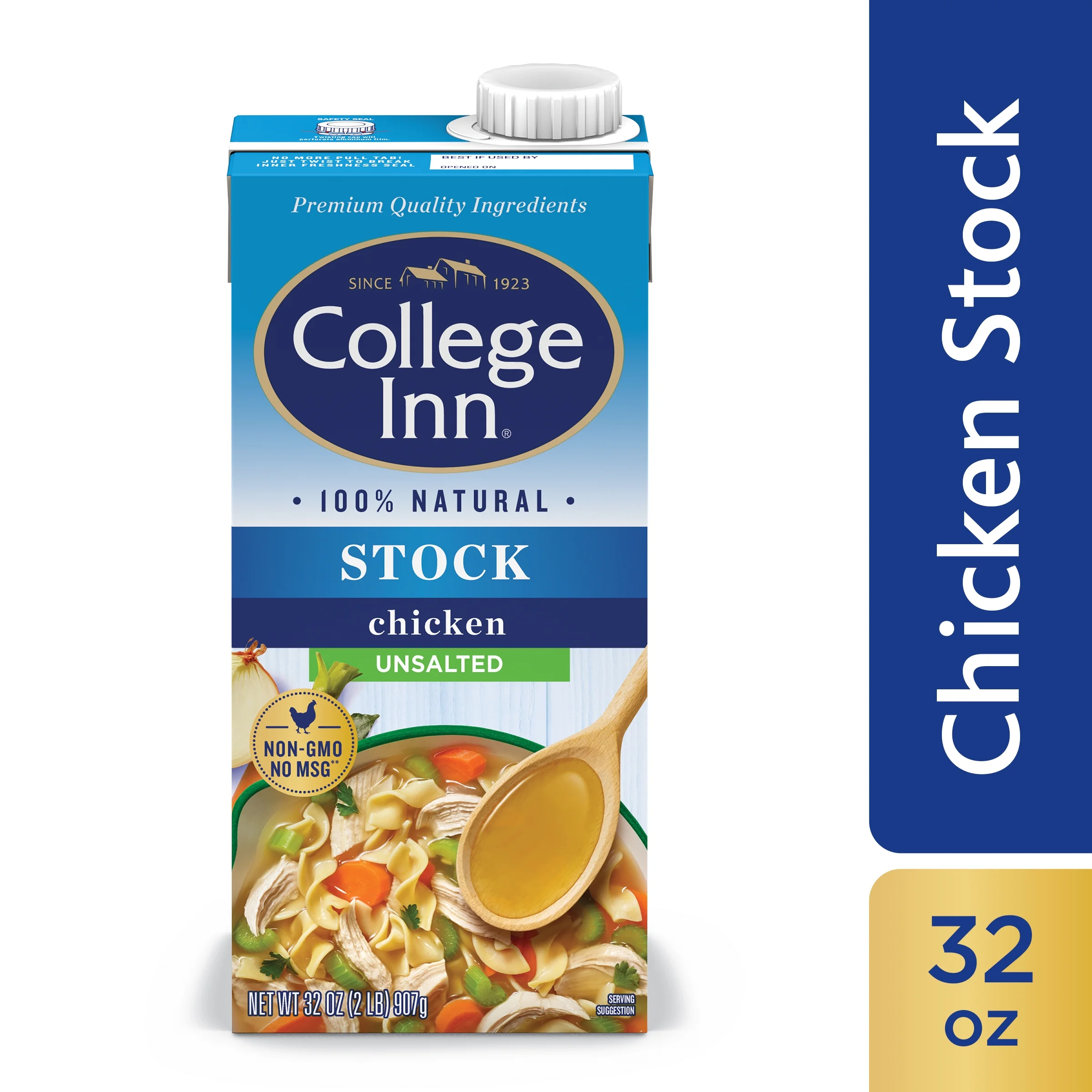 College Inn Unsalted Chicken Stock, 32 oz Carton