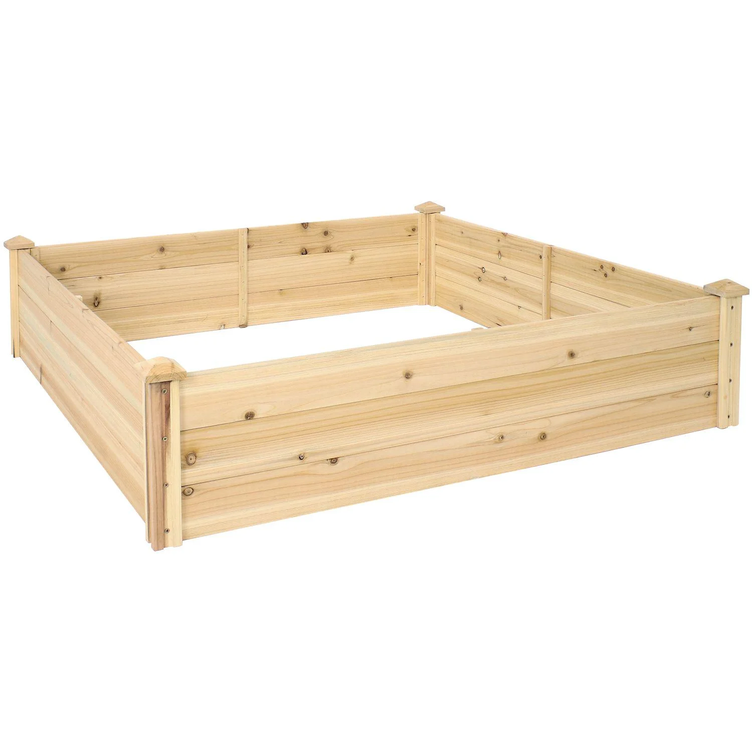 Sunnydaze Decor 110 gal. Wood Square Raised Garden Bed, 48 in.