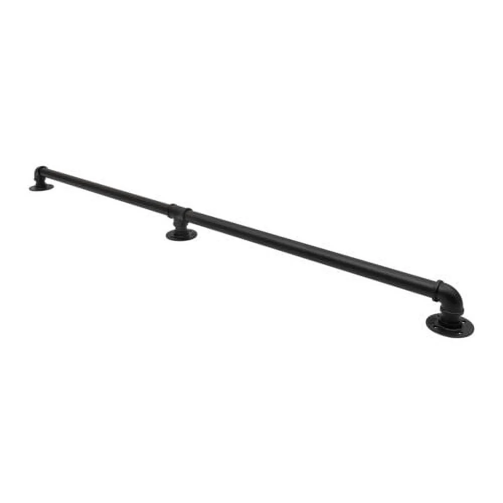5ft Wall-mounted Handrail Stair Hand Rails Staircase Pipe Metal Handrail Black