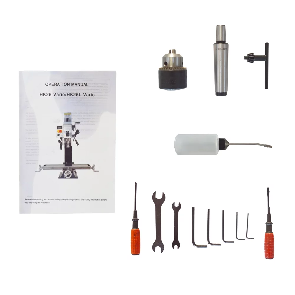 INTBUYING R8 Milling Drilling Machine Metal Lathe with R8-ER32 Milling Chucks 1100W Rcog-25V