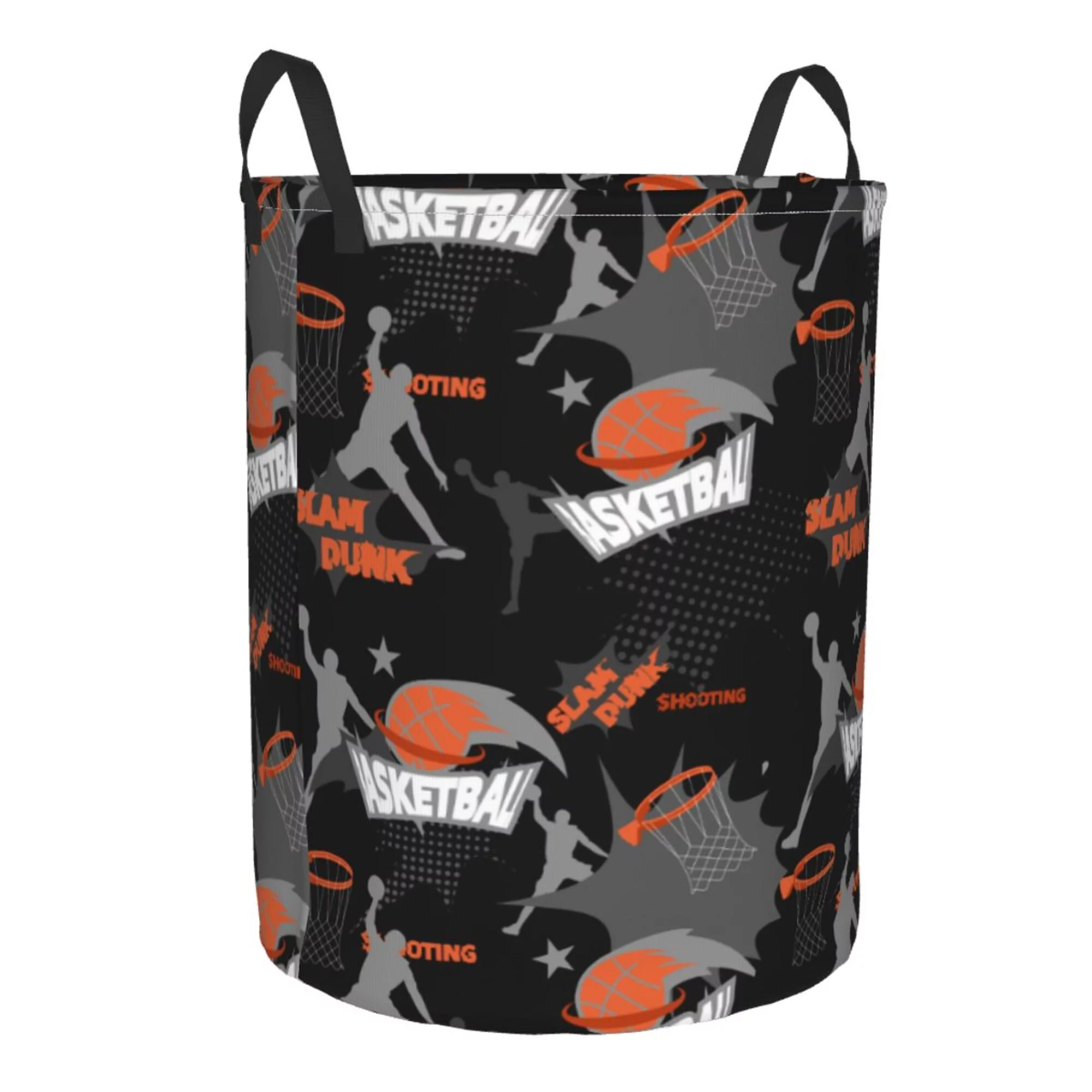 ZICANCN Doodle Basketball Sports Laundry Basket Organizer, Dirty Clothes Hamper for Bathroom Bedroom Laundry Room, Small Size
