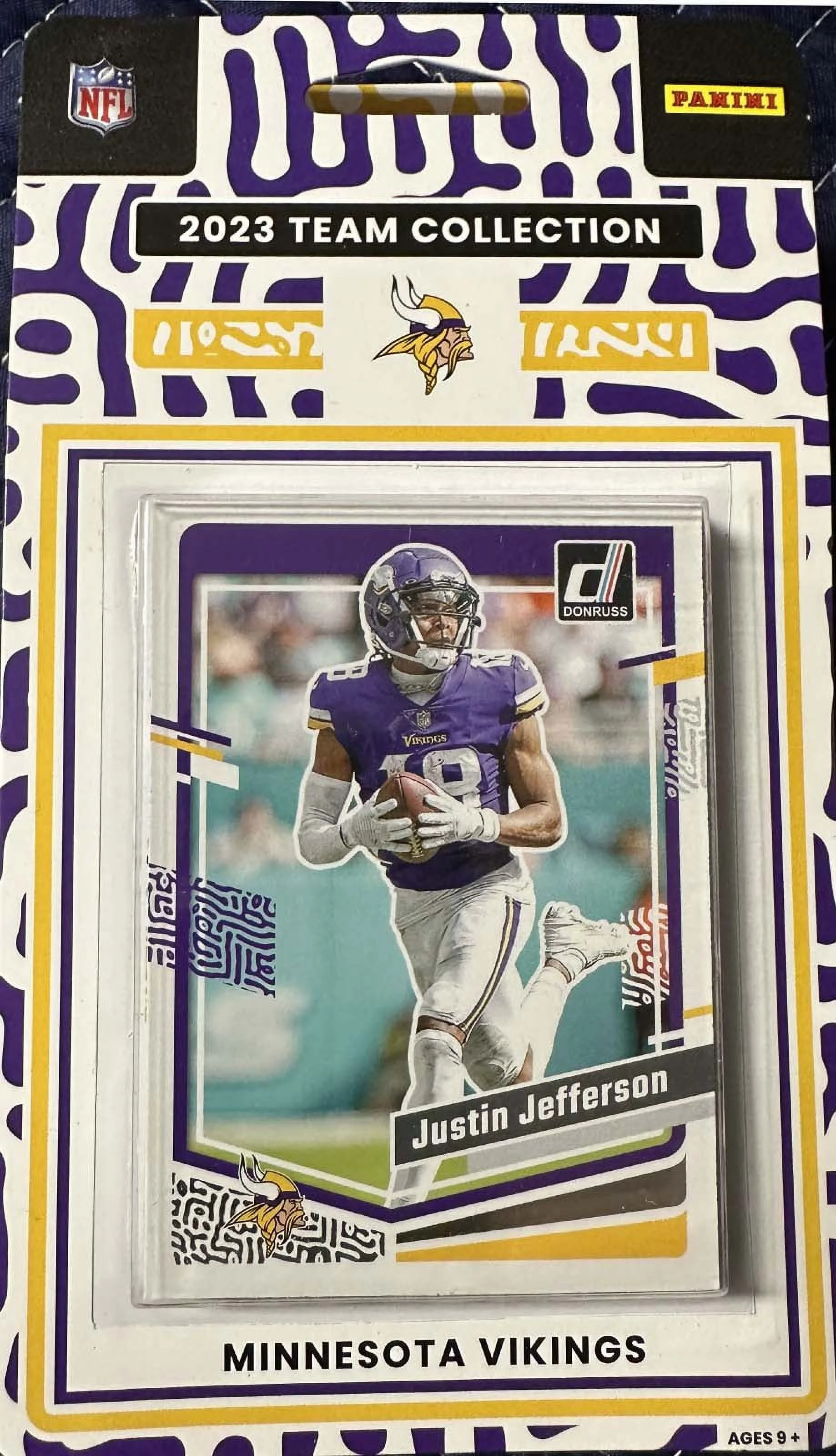 Minnesota Vikings 2023 Donruss Factory Sealed 10 Card Team Set Featuring Rated Rookie Cards Jordan Addison, DeWayne McBride and Jaren Hall Plus Kirk Cousins and Others