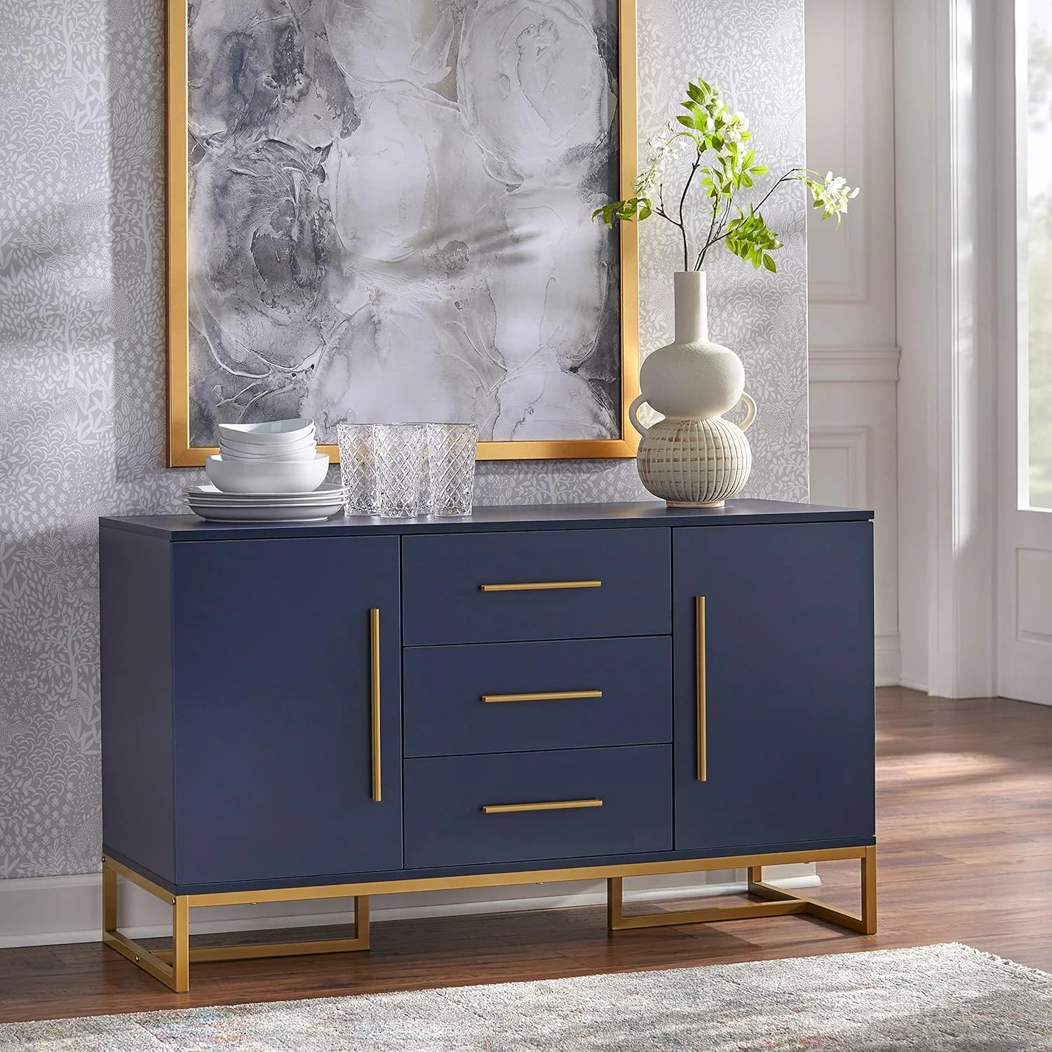HBBOOMLIFE Simple Living Emmeline Modern Sideboard White