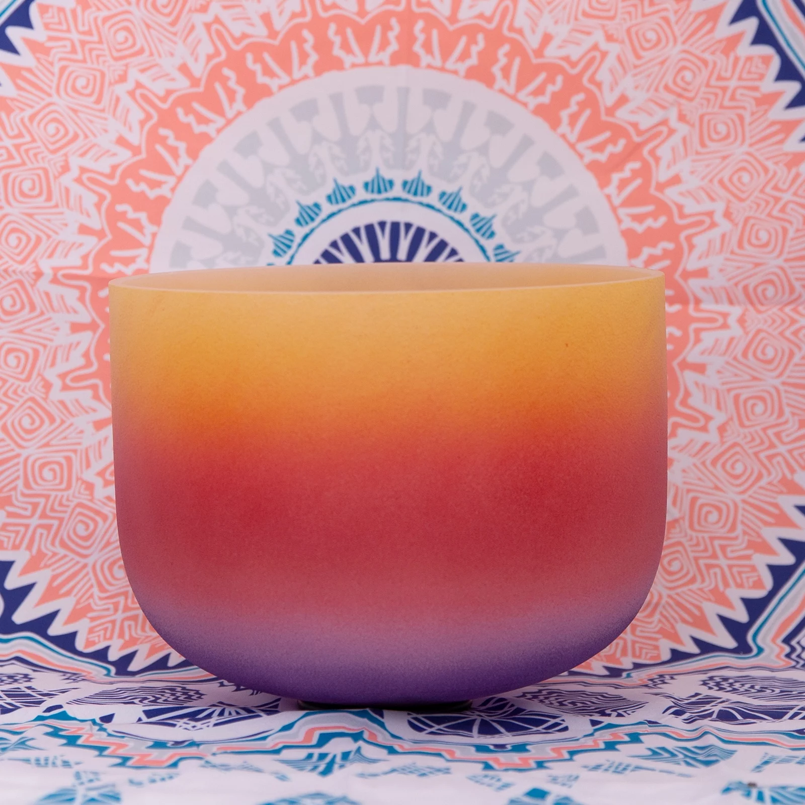 432 Hz E Solar Plexus Chakra Rainbow Quartz Frosted Crystal Singing Bowl 8 inch