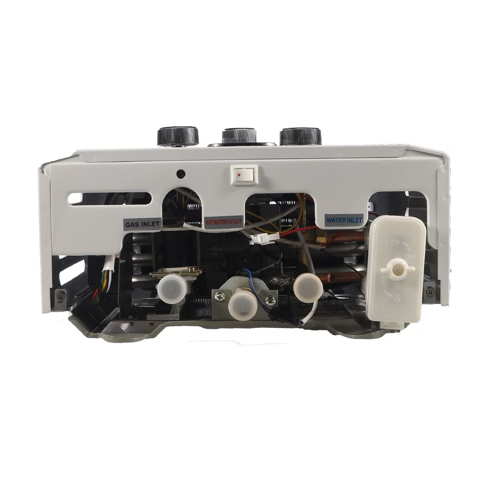 KingFurt 10L Natural Gas Water Heater White Coating Front Panel & Gray Bottom 20KW Rated Power With Temperature Display