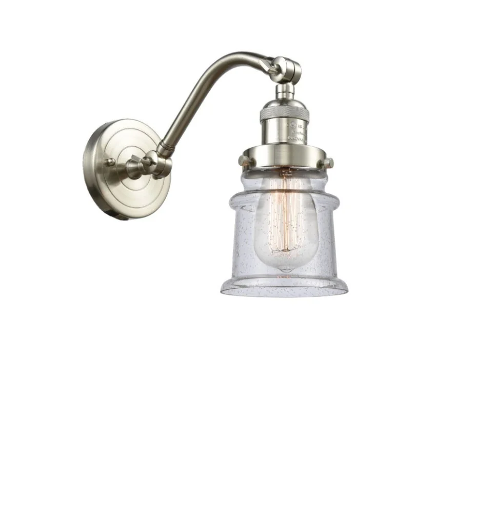 Innovations 515-1W-SN-G184S-LED Small Canton 1 Light Sconce part of the Franklin Restoration Collection, Brushed Satin Nickel