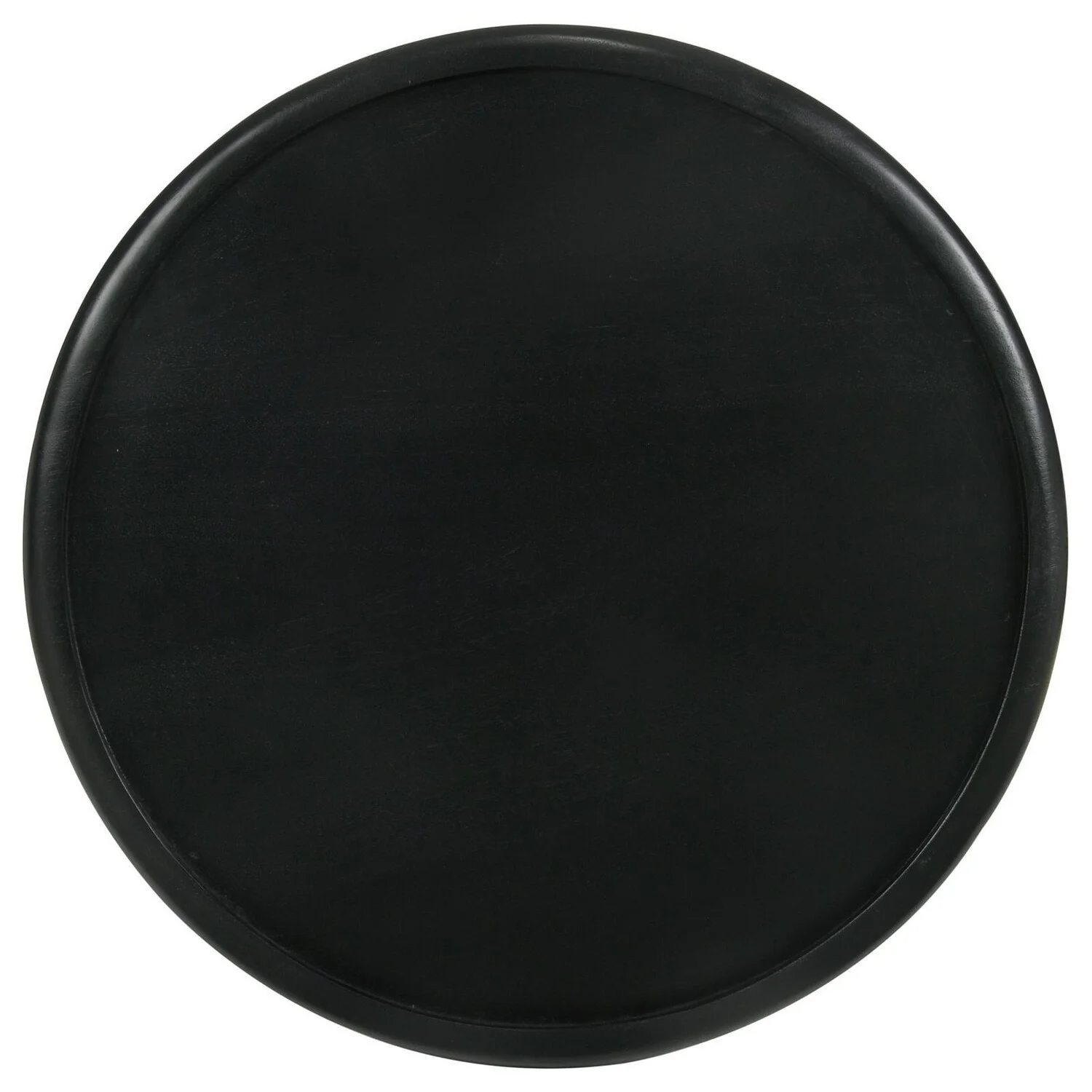 Benjara BM309199 18 in. Kyra Mango Wood Ornate Lattice Carving Round Side Table, Black