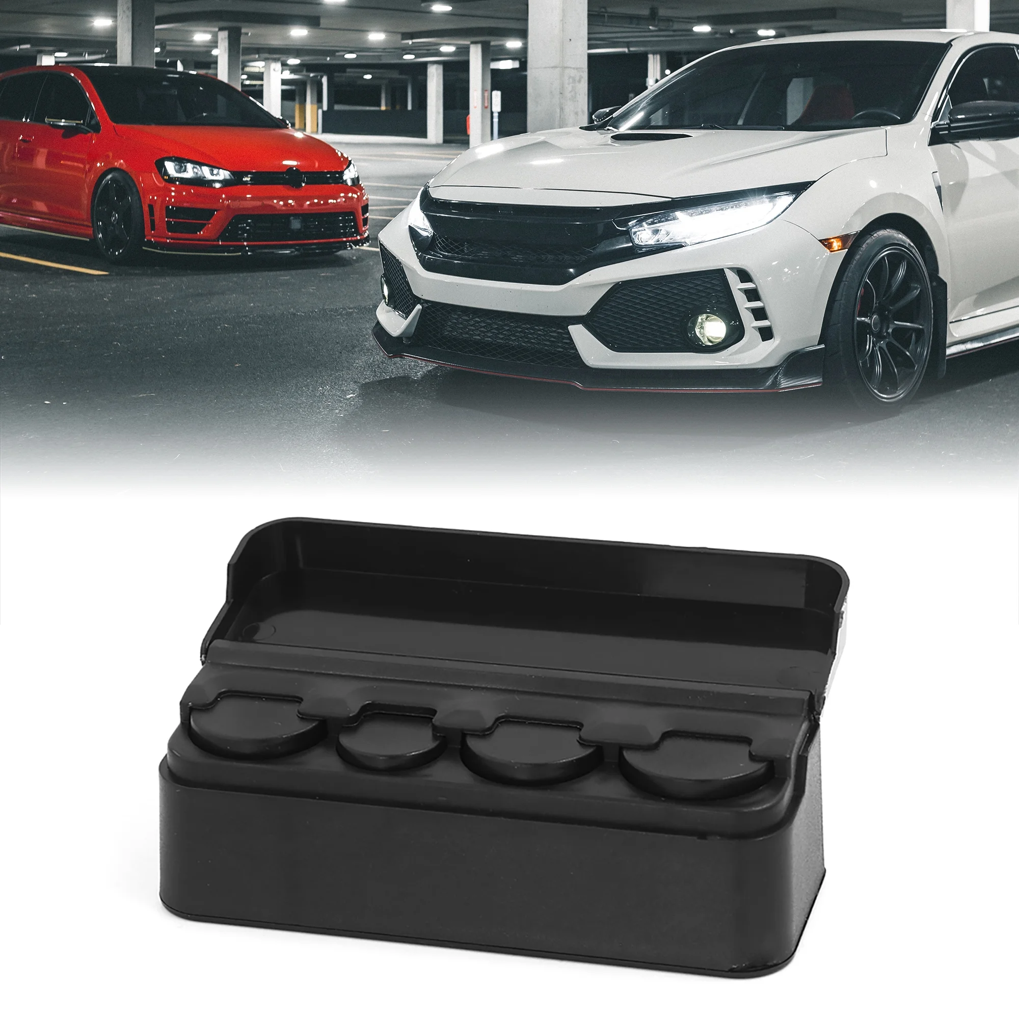 Unique Bargains Car Plastic Interior Coin Change Storage Holder Case Box Container Organizer