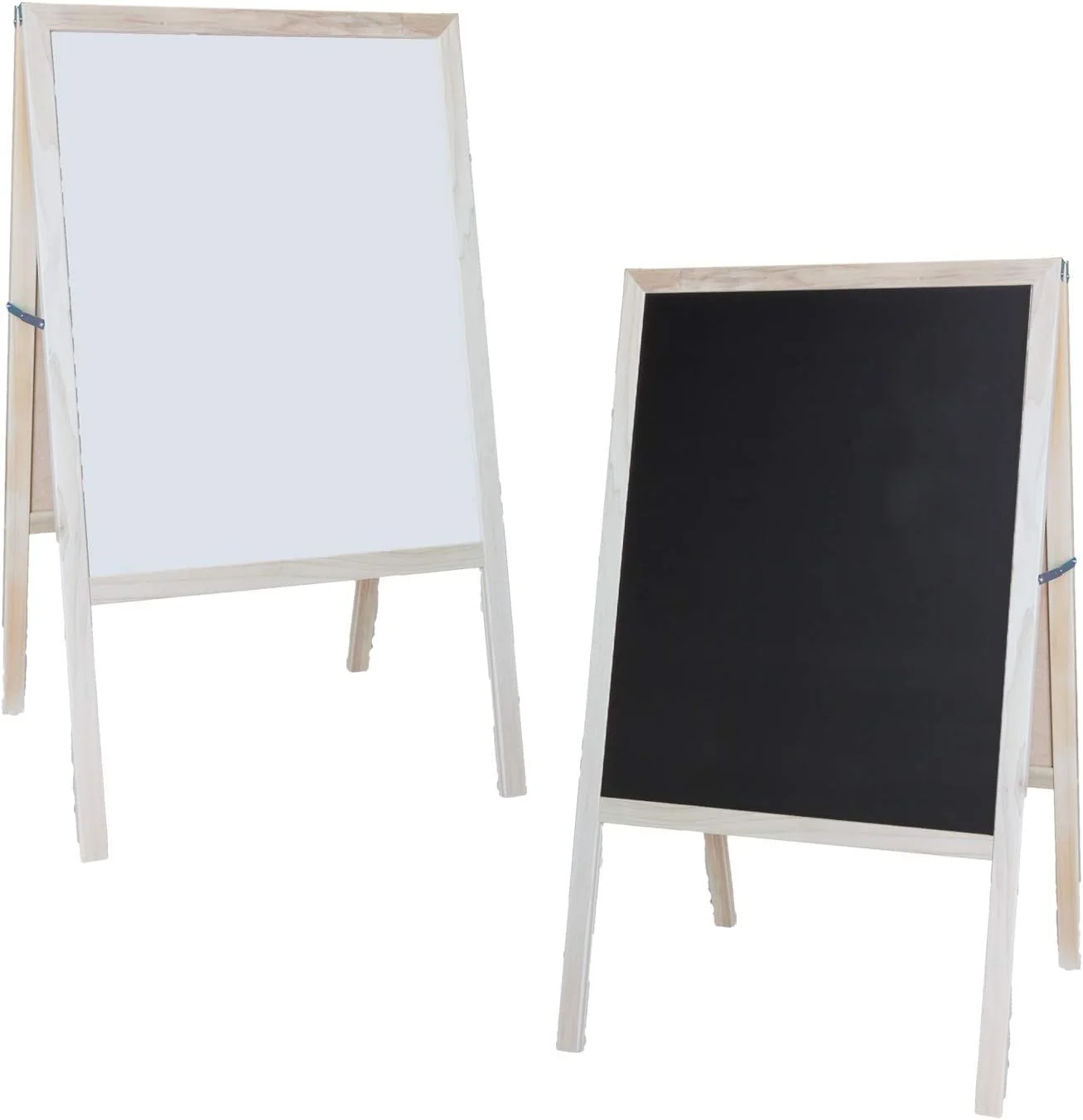 Crestline Marquee Easel, Great Sidewalk Sign - Natural Hardwood Easel (White Dry Erase And Black Chalkboard), 42