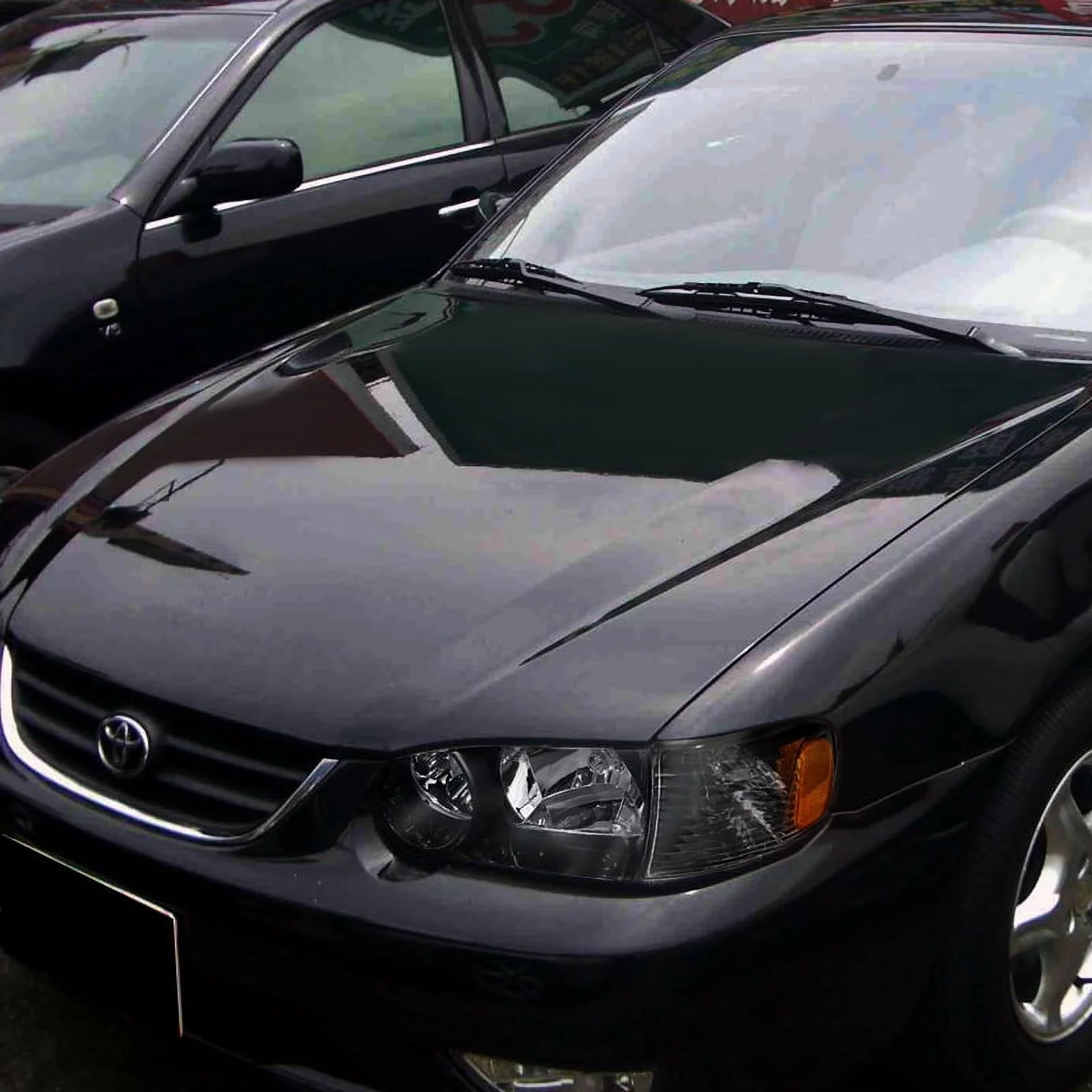 Spec-D Tuning Black Housing Clear Lens Headlights + Corner Lights Compatible with Toyota Corolla 2001-2002 L+R Pair Head Light Lamp Assembly