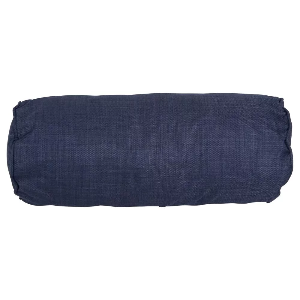Blazing Needles  20 x 8 in. Double-Corded Spun Polyester Bolster Pillows with Inserts, Azul - Set of 2