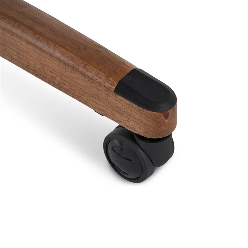 Scranton & Co Modern Faux Leather & Wood Executive Chair in Coffee Brown