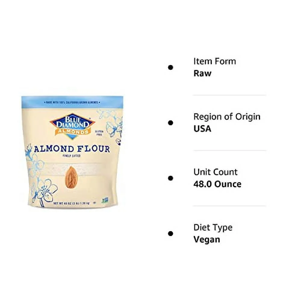 Blue Diamond Almonds Blue Diamond Almond Flour, Gluten Free, Blanched, Finely Sifted, 48 oz