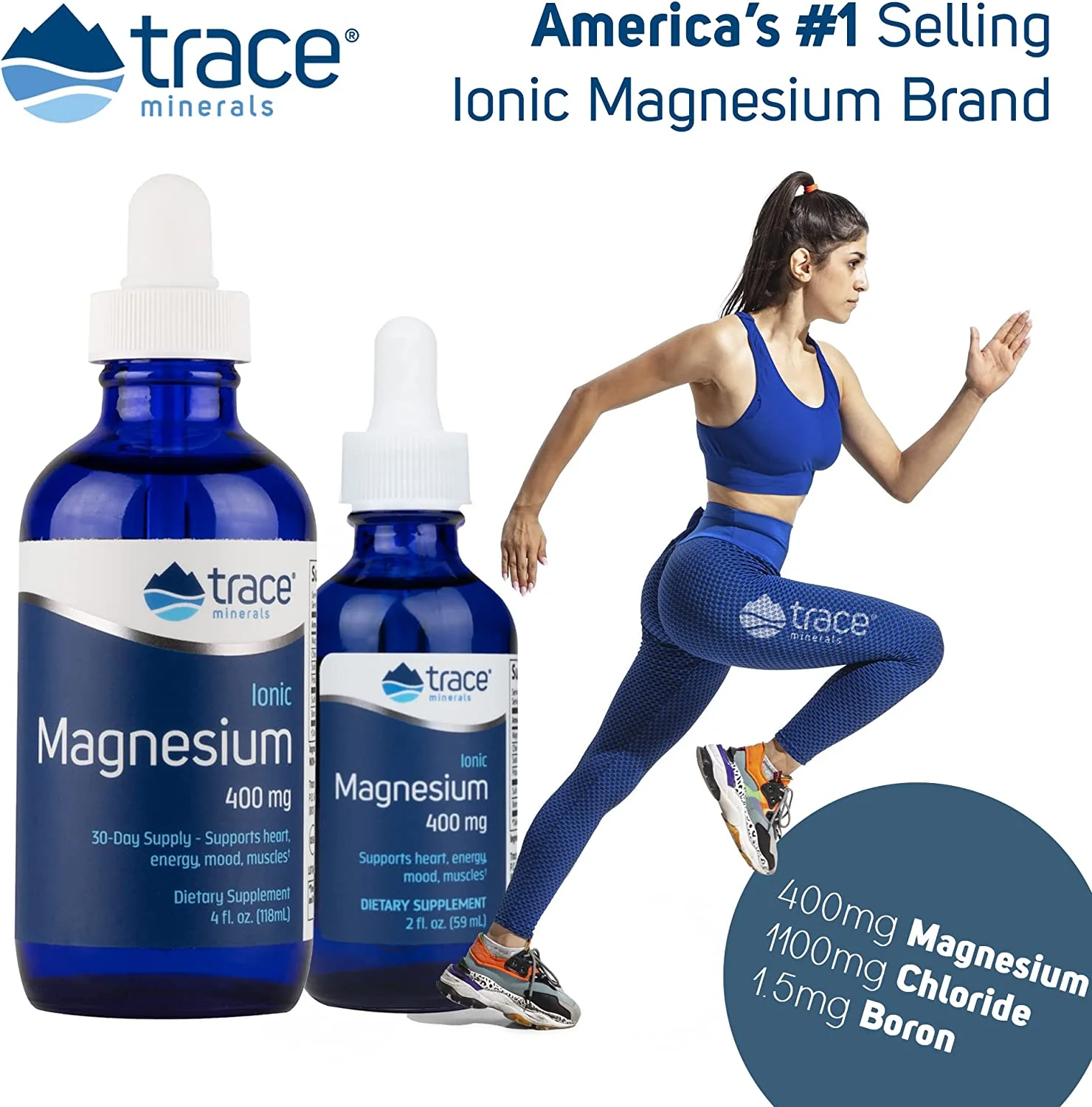 Trace Minerals | Liquid Ionic Magnesium 400 mg | Helps Maintain Essential Body Functions | 4 fl oz (32 Servings)