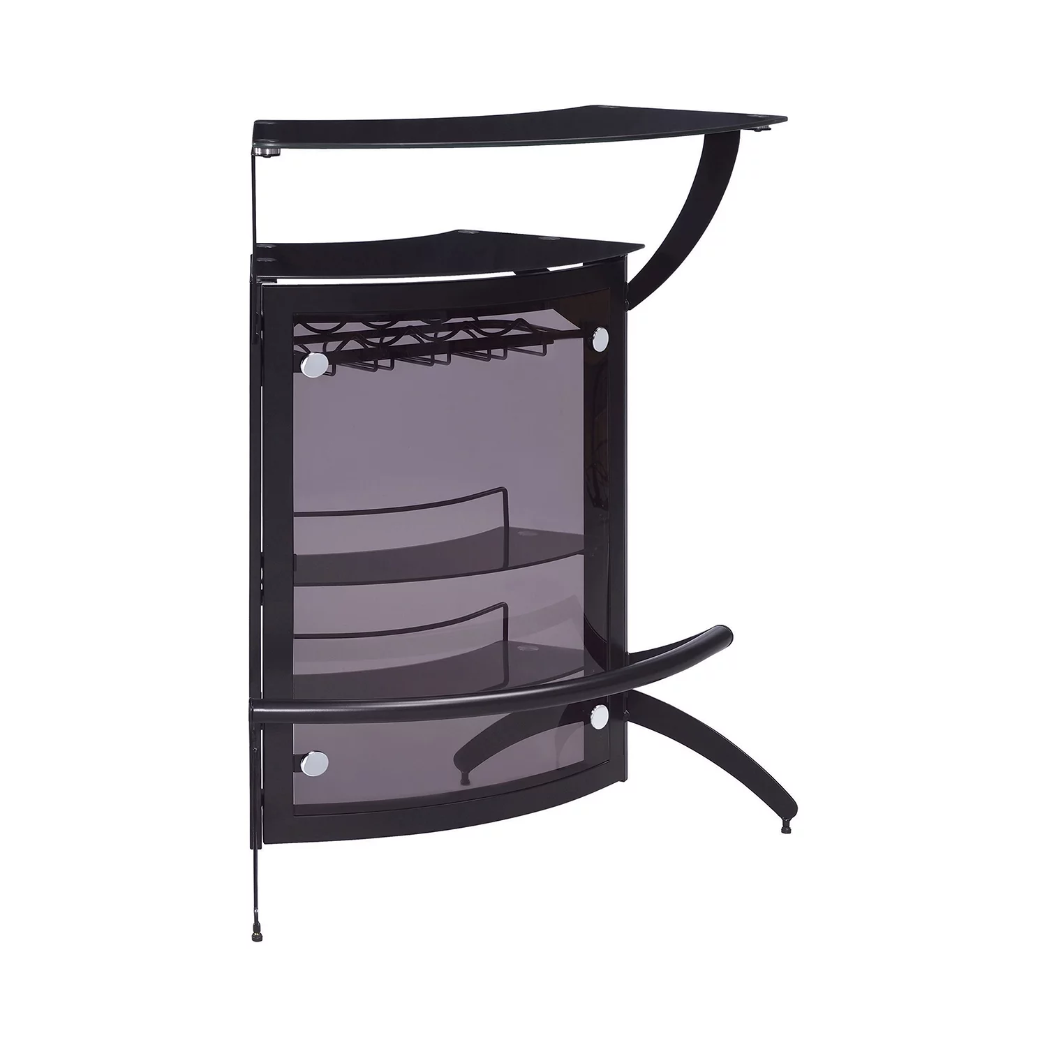 3-Bottle Wine Rack Bar Unit Smoked and Black